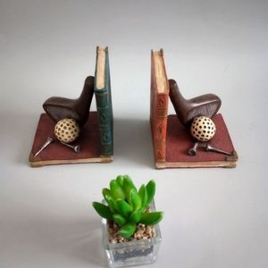 Books Holder Golf Style Small Gift For Men Brown Vintage Decorative Gift Dad Day
